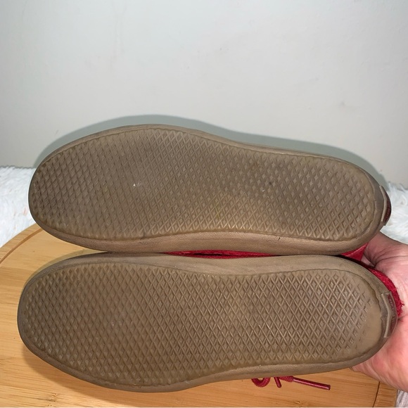 Vans Suede Moccasin Shoes Low Women’s Size 6 Red - Picture 6 of 8